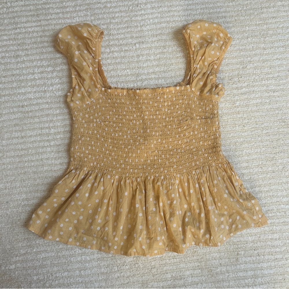 Abercrombie & Fitch Smocked Puff Sleeve Top - Size S